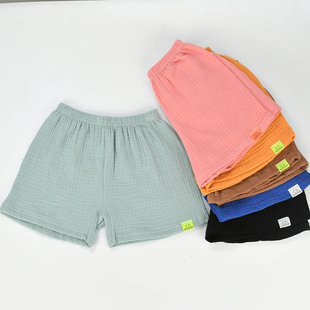 Summer Childrens Pure Cotton Shorts Fashion Solid Color Beach Shorts Kids Casual Outing Shorts Age 2-10 260427BJ