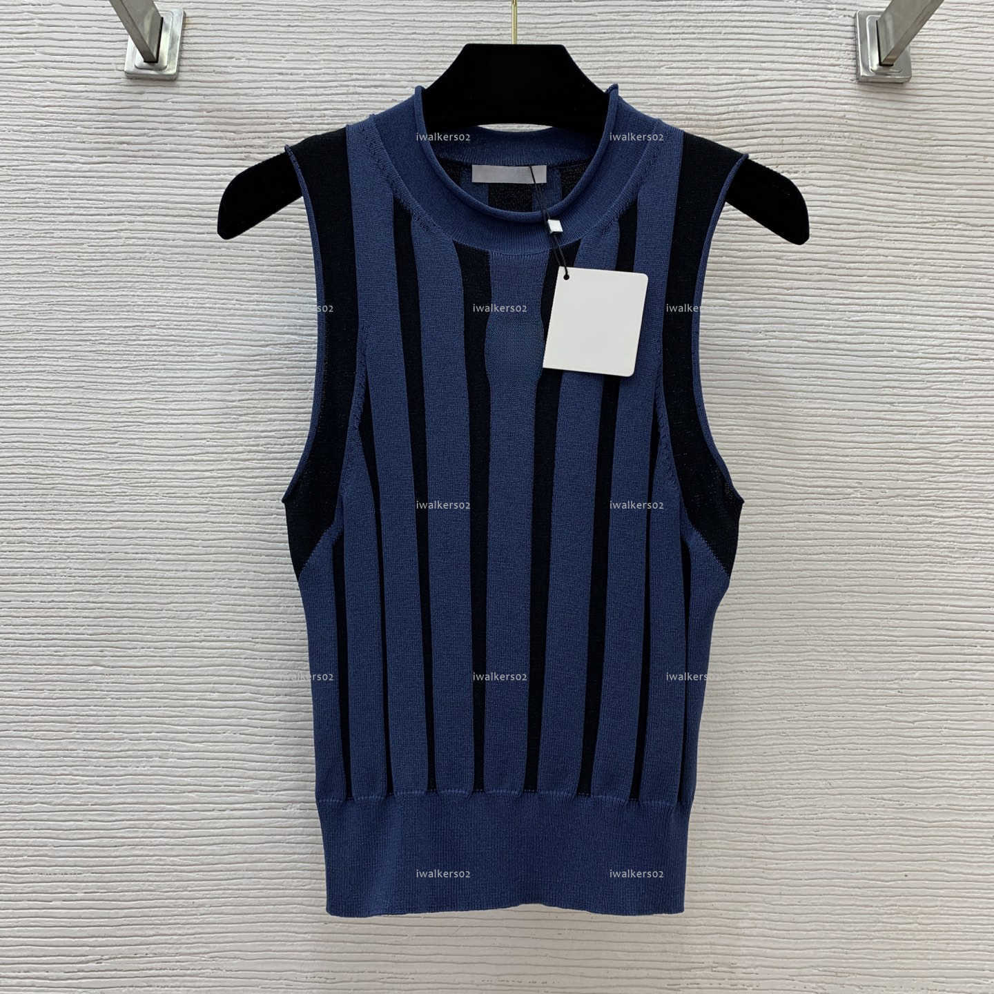 Classics round neck women waistcoat spring lady singlet women designer clothes color blocking slimming and high elasticity sleeveless knitted vest A