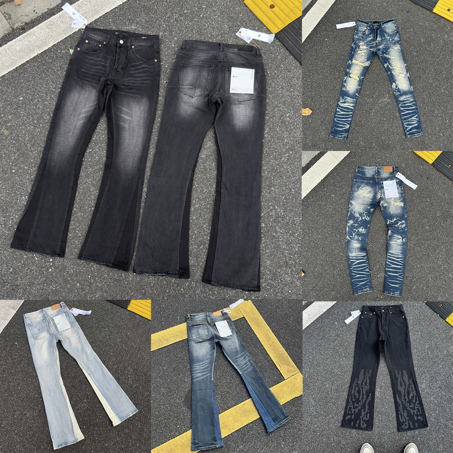 Designer Mens Jeans Fashion Ink Splashing Skinny Pants Ripped Flared Jeans Mens Hip-hop Style American Trendy Streetwear