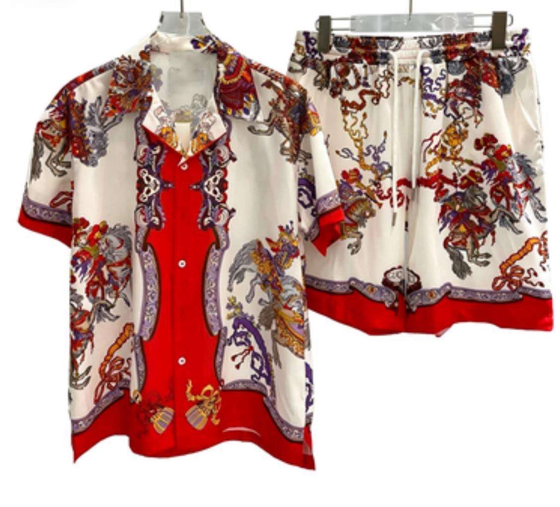 Breathable Men's Shirt & Shorts Set 2026 Summer New Vintage Hawaiian Print Oversized Casual Beach Two-Piece Outfit