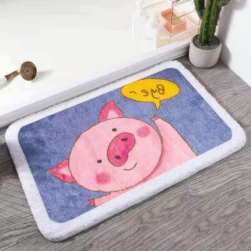 Super Cute Cartoon Shaped Water-Absorbent Bath Mat, Non-Slip Soft Floor Mat for Bathroom-image-1104040900