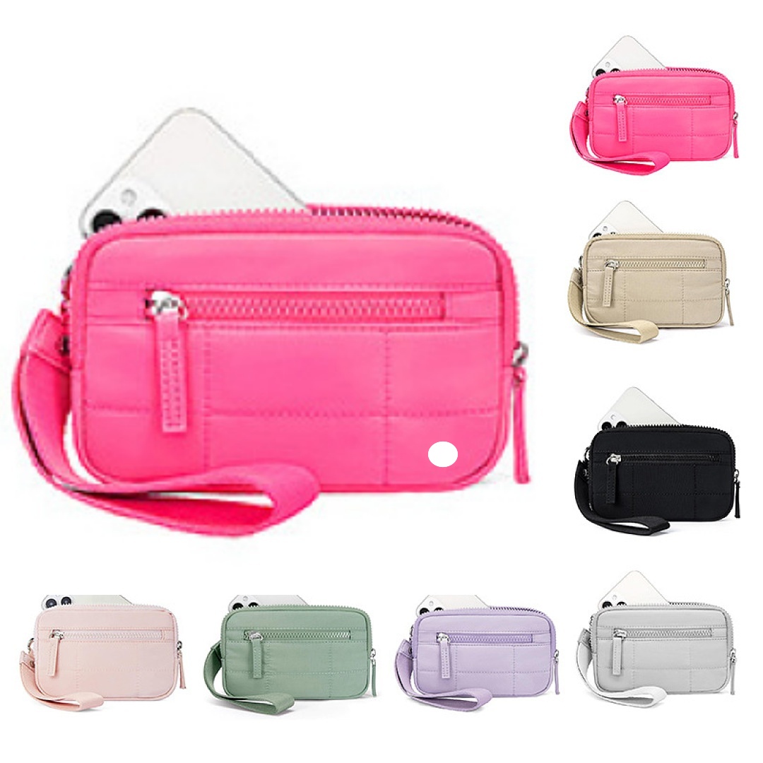 UU-L6045 Nouveau sac de Yoga unisexe dessin animé mignon coréen Mini mode dames dragonne portefeuille en Nylon matelassé portefeuille sac de télé