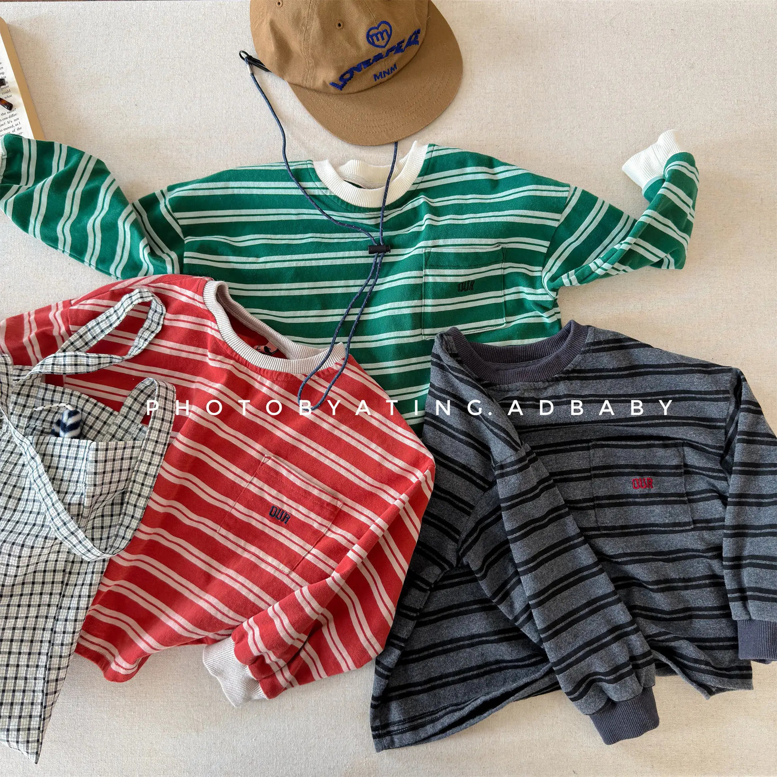 Children Long Sleeve Striped T Shirts Boys Girls Casual Tops Baby Loose Sweatshirt Toddler Cotton Tees Kids Casual Clothes 260427BJ