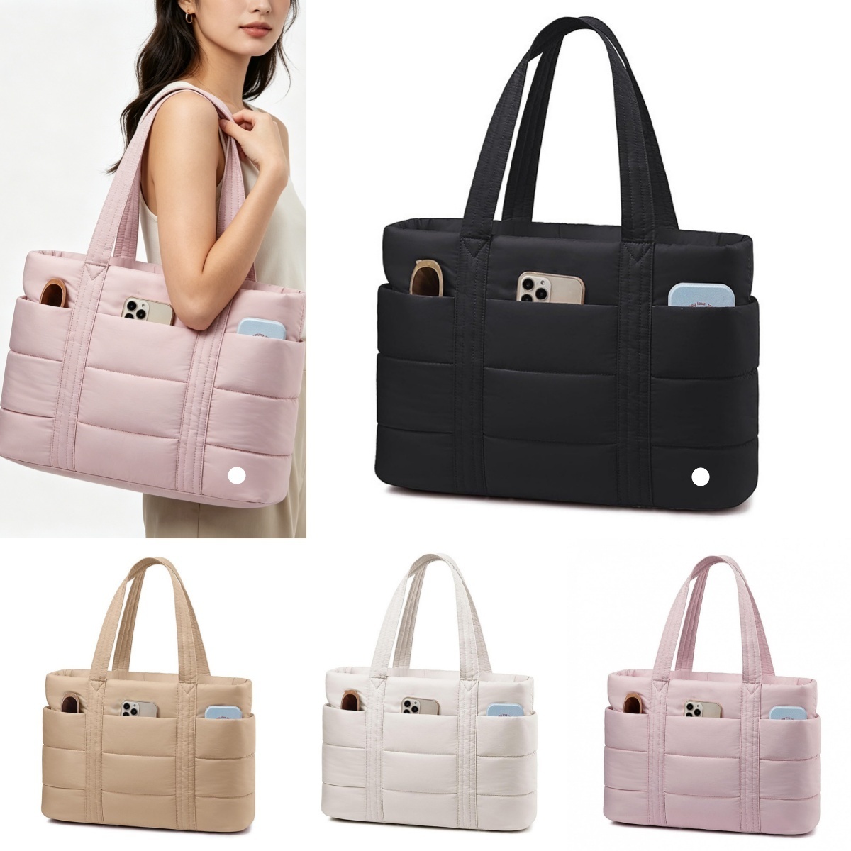 UU-L6043 Women Yoga Bag Handbag Puffer Fish Work Tote Bag Laptop Bag Lightweight Travel Handbag with Zipper Gift Bag
