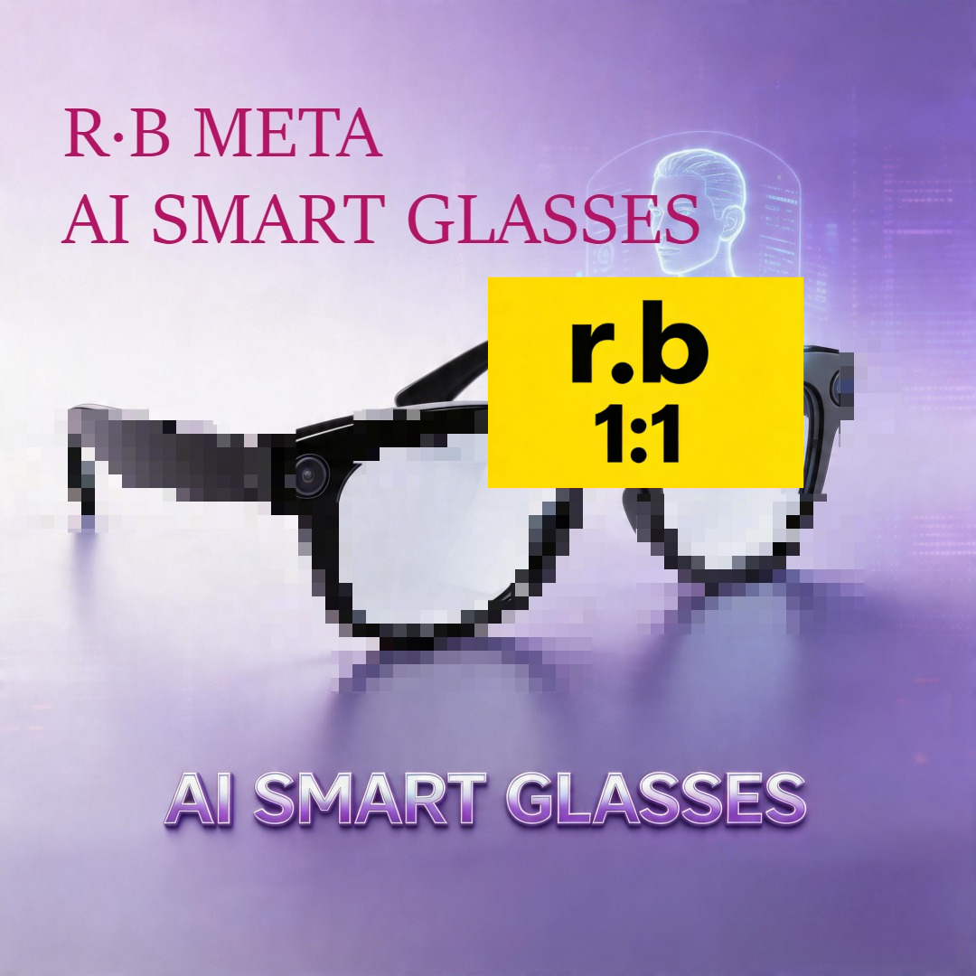 R-B META Glasses AI Smart Glasses HD Camera, Bluetooth Call, 800W Anti-Shake Camera Glasses with Video Recording Dual Mic, Simultaneous Interpret-image-1101350395