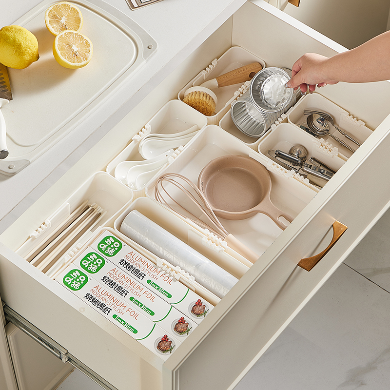 24/36/48pcs Stretchable White Tableware Storage Box Can Sorting And Organizing The Drawers Suitable For home Hotel Bar Restaurant-image-1104130989