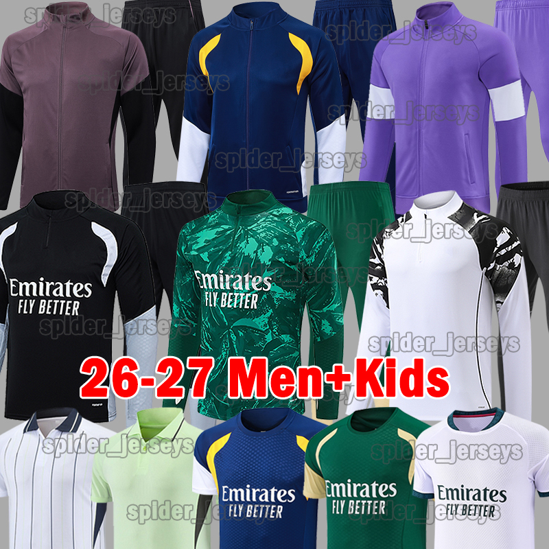 2026 Real Soccer Sets Madrids Maillots de Football MBAPPE VINI JR. BELLINGHAM E.MILITAO RODRYGO TCHOUAMENI Hommes Uniformes 26 27 Polo Gilet Manc
