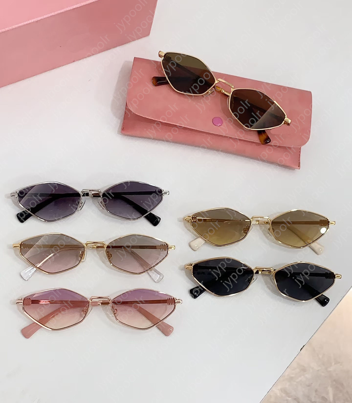2026 designer sunglasses New Trends polygon Cat Eye mm Sunglasses Women Luxury Brand Quality Metal Frame Fashion Sun Glasses monogram glasses With b