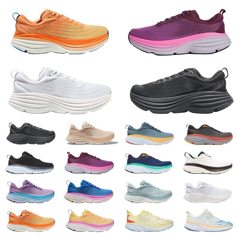 designer shoes Bondi 8 Clifton 9 running sneakers for women men triple black white pink orange blue grey purple mens womens outdoor sports traine-image-972916236