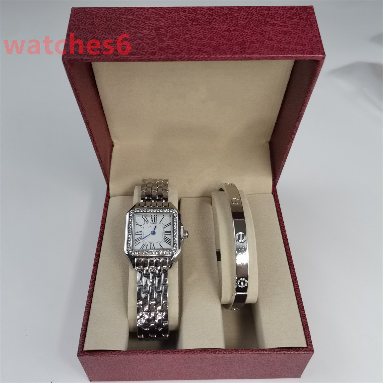 2PCS Set Luxury reloj Watch Women Designer tank Ladies gold Bracelet high quality Fashion Wristwatch 2c Brand Casual womens Watches Bracelets Set Cl