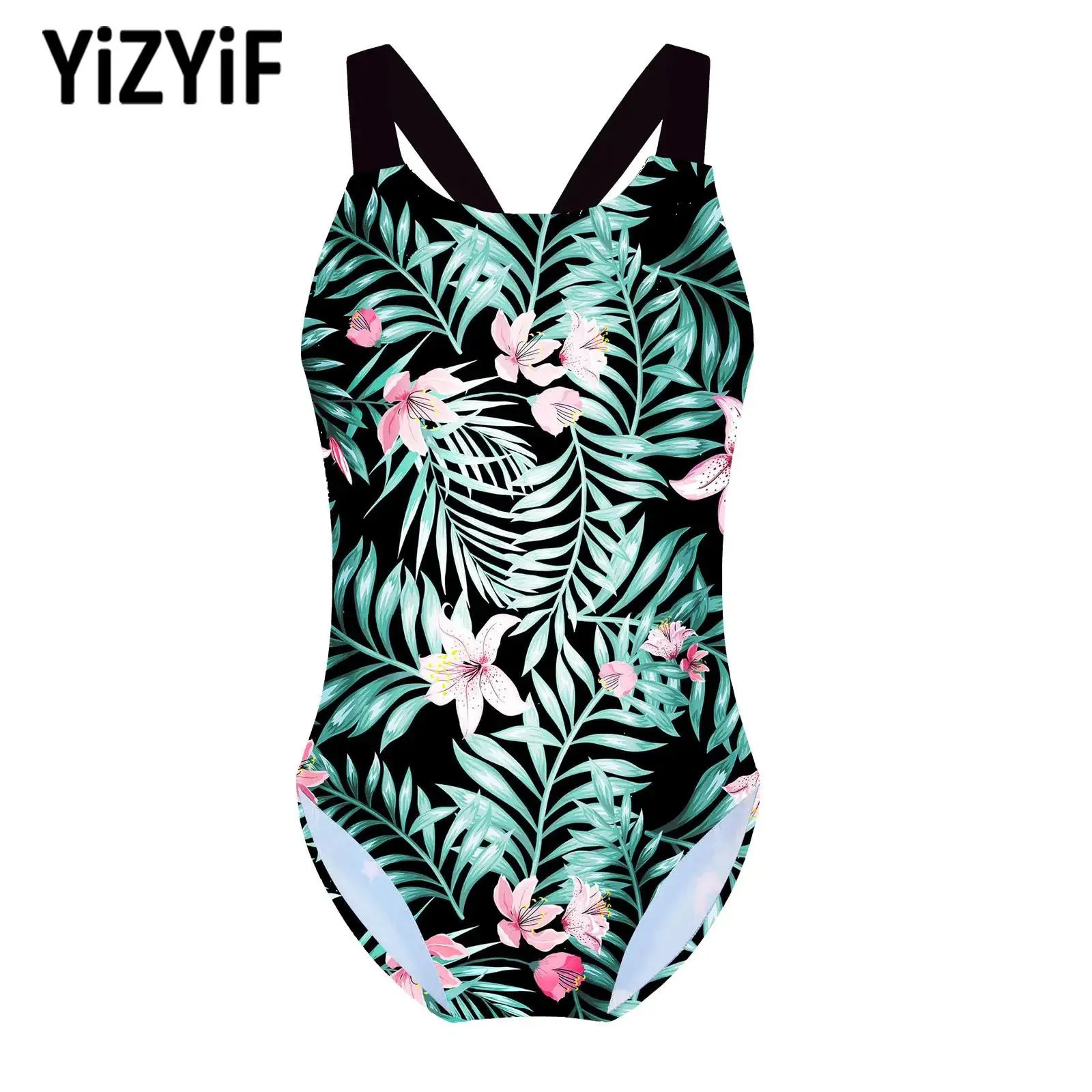 4-16Y Sleeveless One-Piece Swimsuit for Little and Big Girls with Cartoon Pattern Printing Swimwear Children Bathing Beach Wear 260427BJ