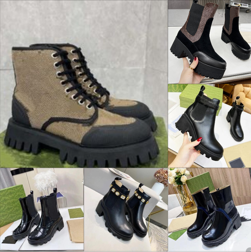2026 Thick soled Designer Casual Boots Autumn Winter Fashion Hot Selling unisex Women's Water Diamond Style Mid Top Boots
