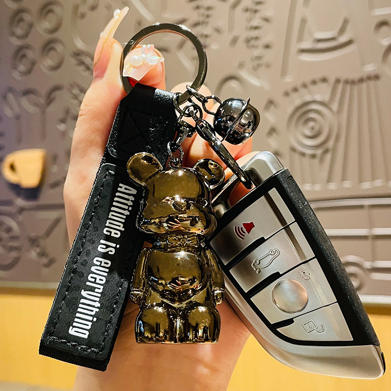 keychain designer keychain Luxury key chain letter brute force bear design leather manners versatile style keychain design 5 styles