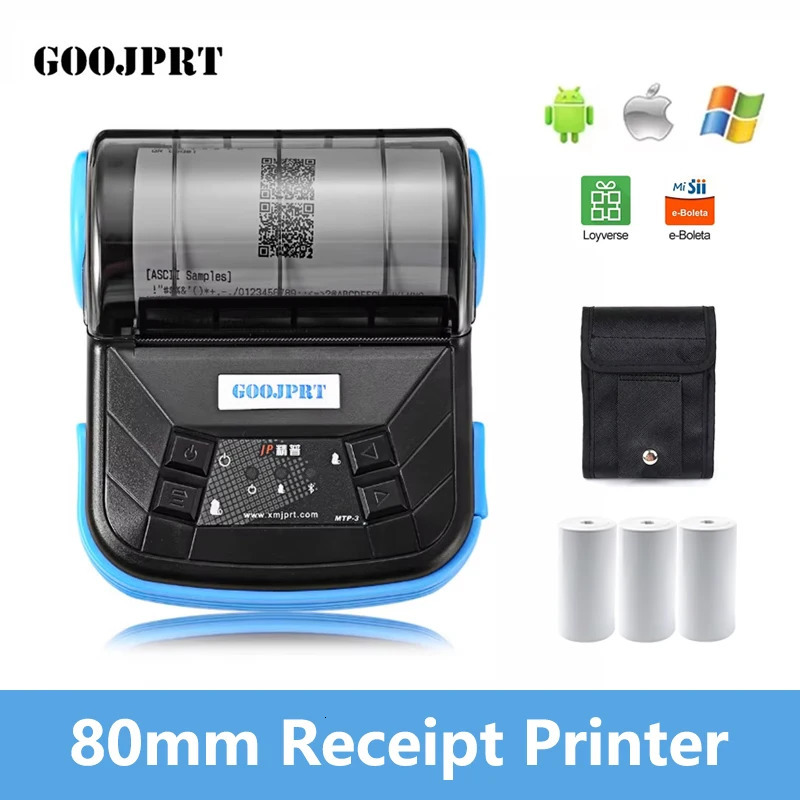 GOOJPRT 80mm Mini Thermal Receipt Printer Portable Mobile Ticket Bill Printer For Android IOS Windows Wireless Bluetooth Printer 260430
