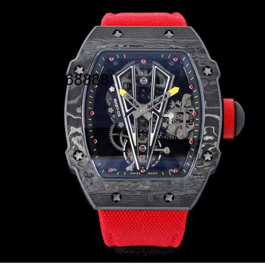 Watches Luxury Watch Automatic wathes designer Rich M27-03 Tourbillon TPT material made integrated foRich Ming bottom plate table bridge titanium me