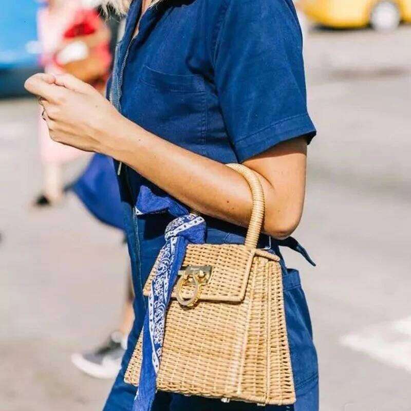 New Rattan Beach Bag Designer Famous Brand Bags 2020 Women Straw Handbags