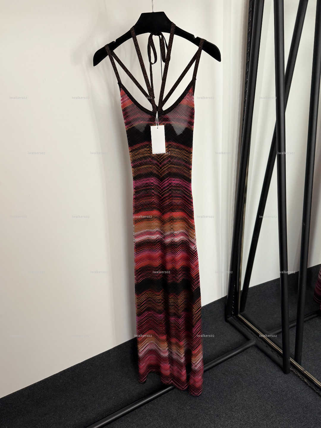 Classics around the neck women dress Summer lady dresses women designer clothes backless knitted camisole skirt A1374X01N072-image-1104256478