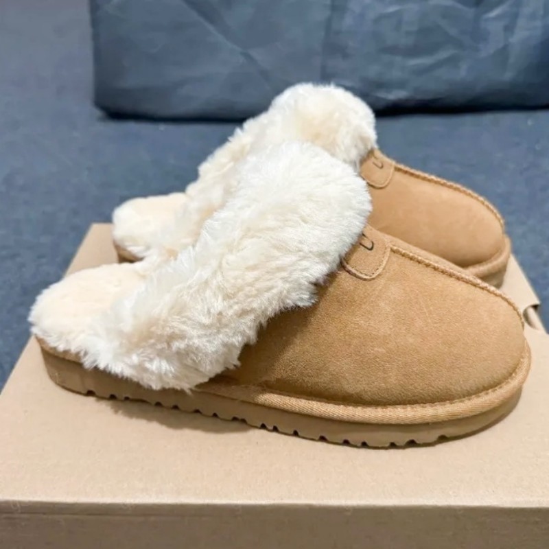 2027 New Tazz Natural Sheepskin Fur Slippers Female Winter Tasman Slippers Men Women Warm Indoor Slippers Soft Wool Lady Home Slippers Size EU 35-44