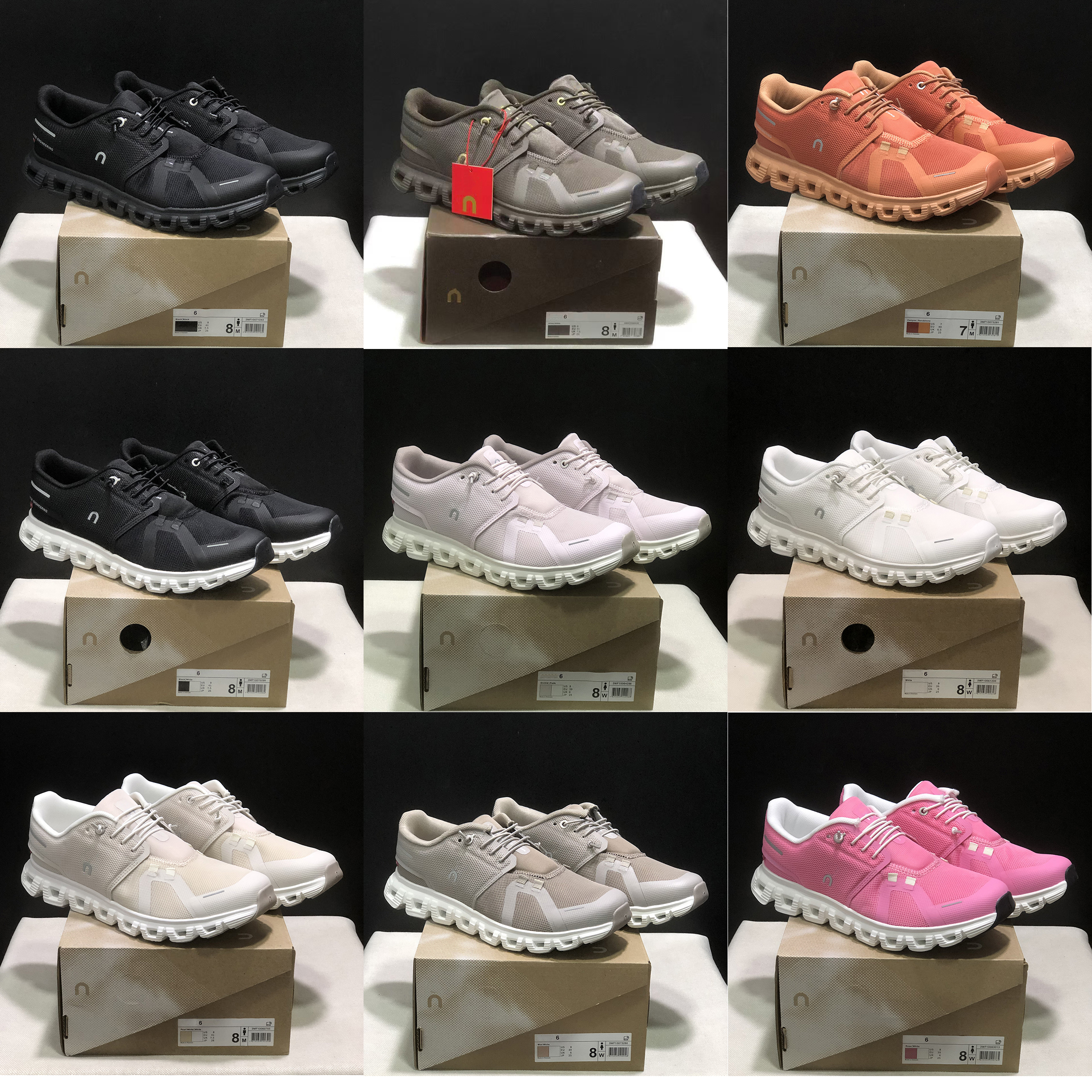 Running Cloudes 6 Chaussures de créateurs pour hommes Baskets de sport imperméables pour femmes Blanc All Black Alliage Glacier Cobalt Lake Sky 6