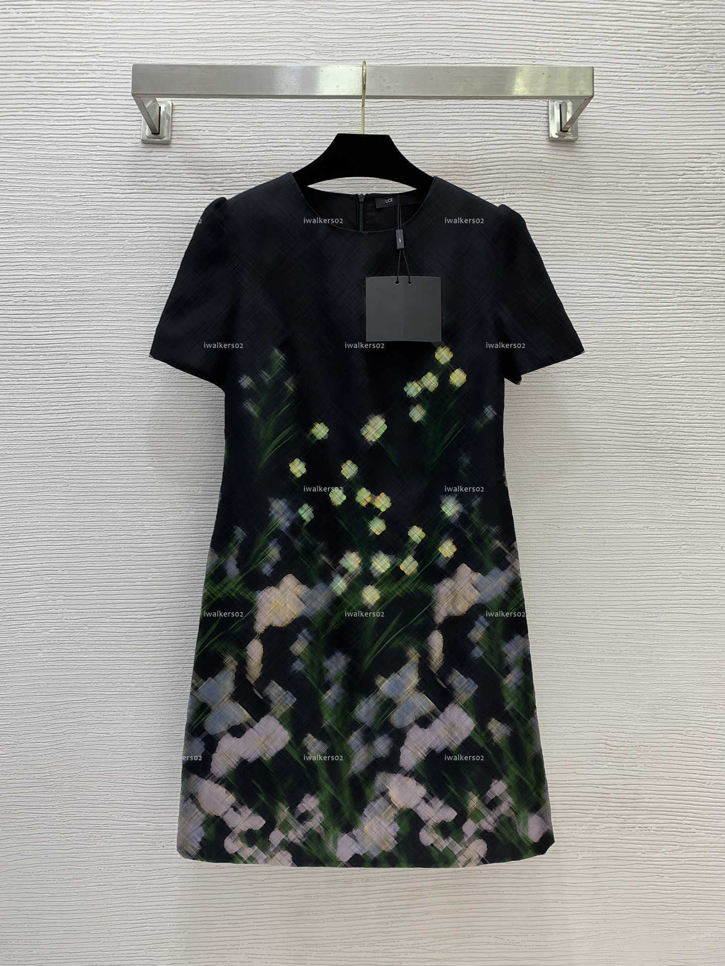Classics Crew neck women dress Summer lady dresses women designer clothes short-sleeve cocktail skirt size;S-XXL A036X01N044-image-1104260271