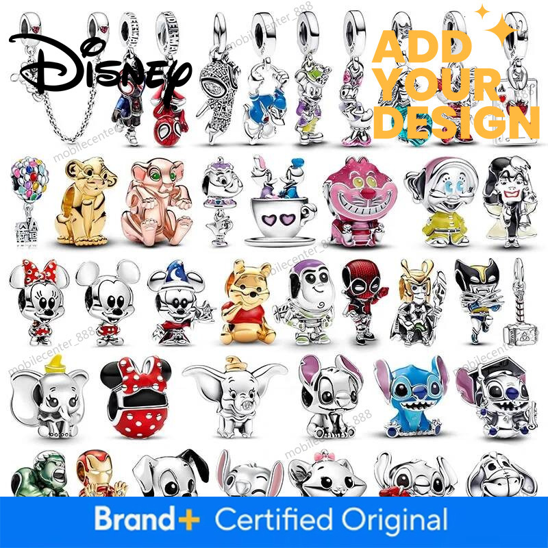 Designer Disney Jewelry New Disney 925 Silver Mickey Minnie Stitch Beaded Charms Fits 3Mm Original Bracelet Necklace Womens DIY Fine Jewelry Gifts L