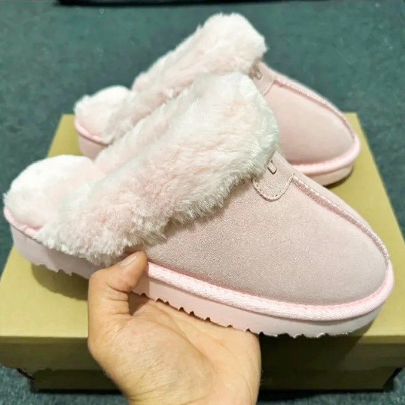 Designer Tasman Serlipps Tazz Fur Slides Sheepskin Classic Ultra Mini Platform Boot Winter Women Men Slip-on Shoes Suede Upper Wool Fall Size 35-45