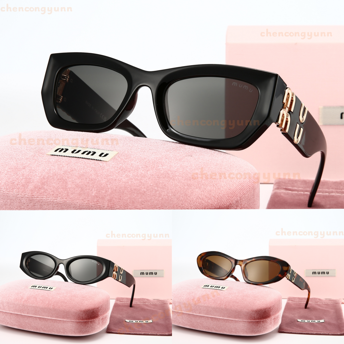 High Quality Retro Cat Eye Oval Mirror Sunglasses for Women Acetate Frame UV400 Polarized Fashion Eyewear with box-image-954998951