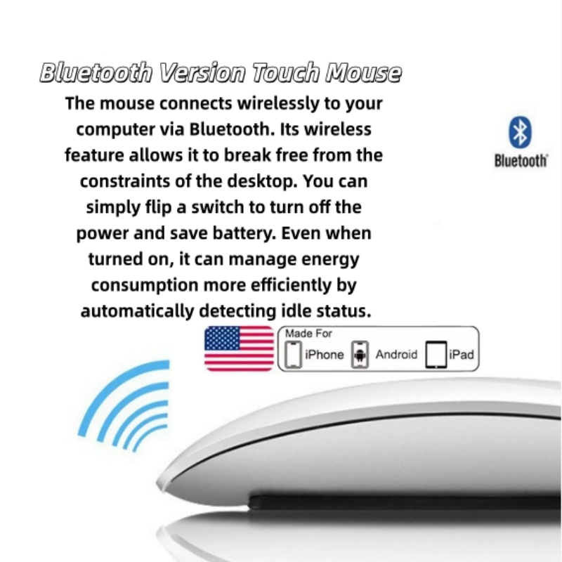 Suitable for Apple Wireless Bluetooth Mouse MacBook Notebook Smart Control Silent iPad Computer Phone Universal-image-1104206096
