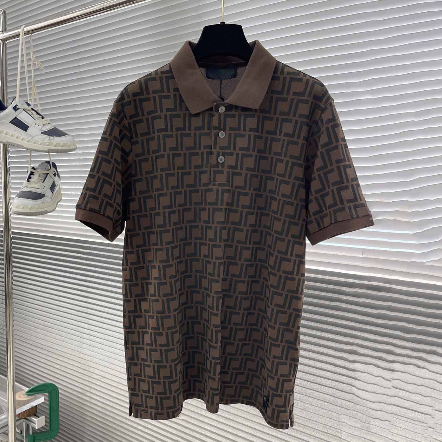 High quality designer men's T-shirt polo shirt jacquard knitted polo shirt men's business casual versatile short sleeved top
