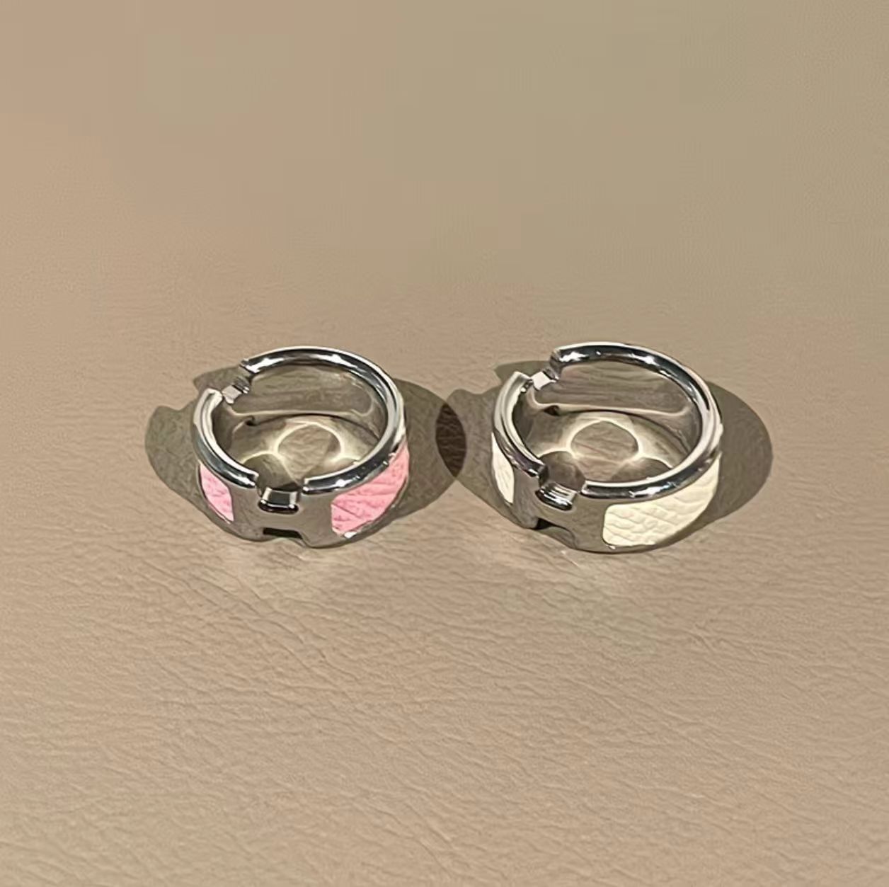 Rings Top Grade classic H letters Designer Women Mens Leather Love rings rose gold Couple lovers engagement ring jewelry Gift-image-1104273890