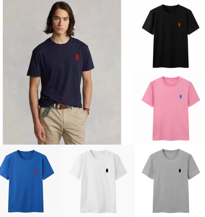 Hot Seal T Shirt Men Designer Summer Round neck T-shirt Men High Quality Small horse Cotton Embroidery T shirts Casual Mens T-Shirts Polos Tee Tops