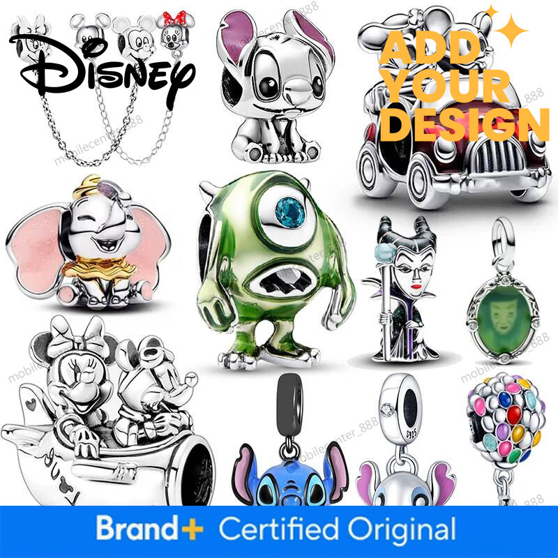 Designer Disney Jewelry Charms 925 Silver Disney's Mickey Minnie Around The World Airplanes Cars Beads Original Women Bracelets Pendant DIY Jew