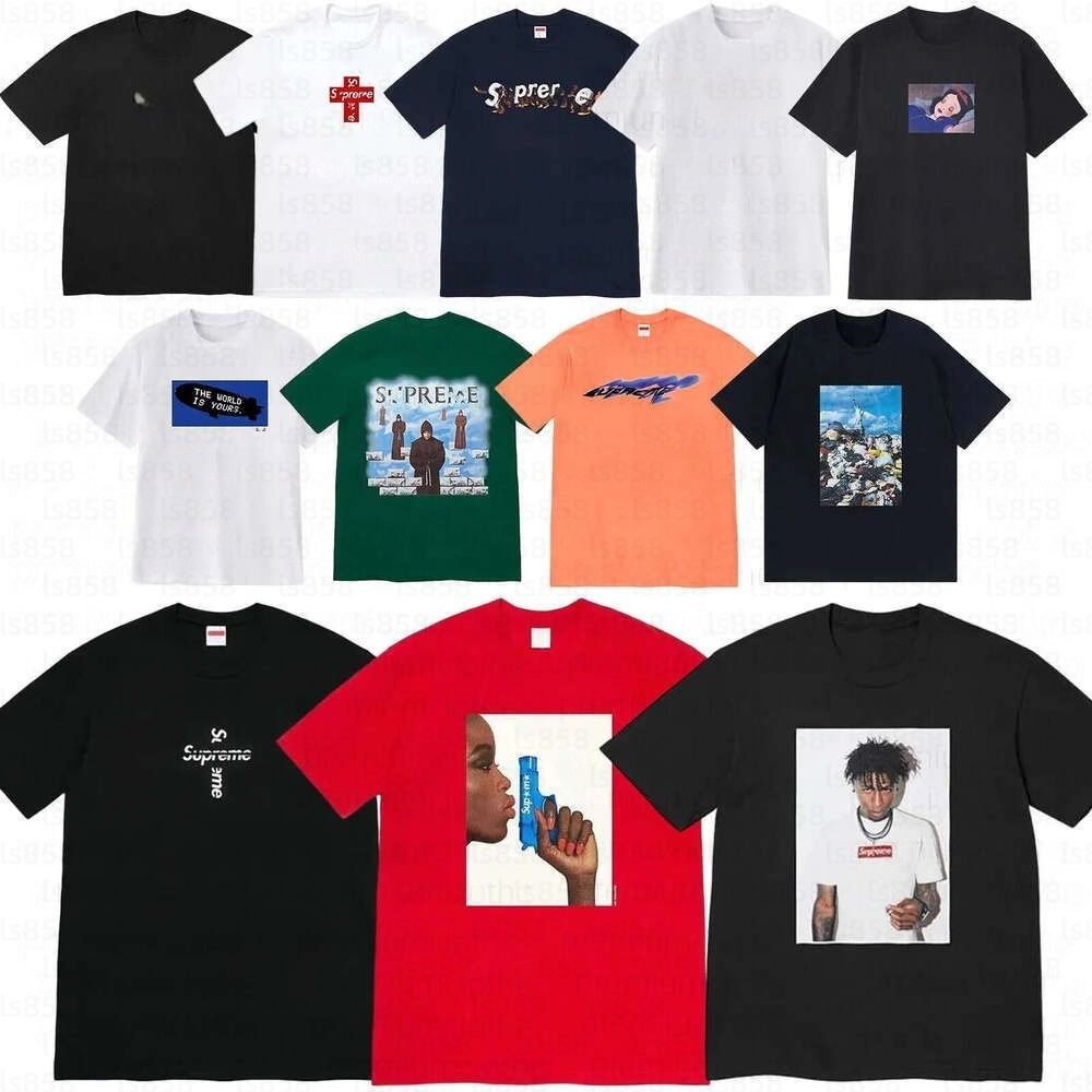 Designer Men's Cotton Short Sleeve T-Shirt Round Neck Breathable Casual Tee Trendy Graphic Print Pullover Top Basic Brand Style Clothing Asian