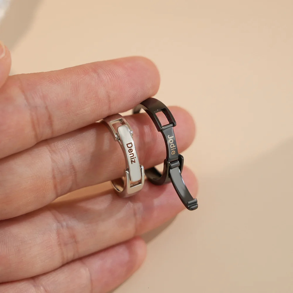 Custom Name Promise Rings Engraved Adjustable Rings for Couples Engraved Couple Band Anniversary Promise Ring Set Wedding Ring 260429BJ