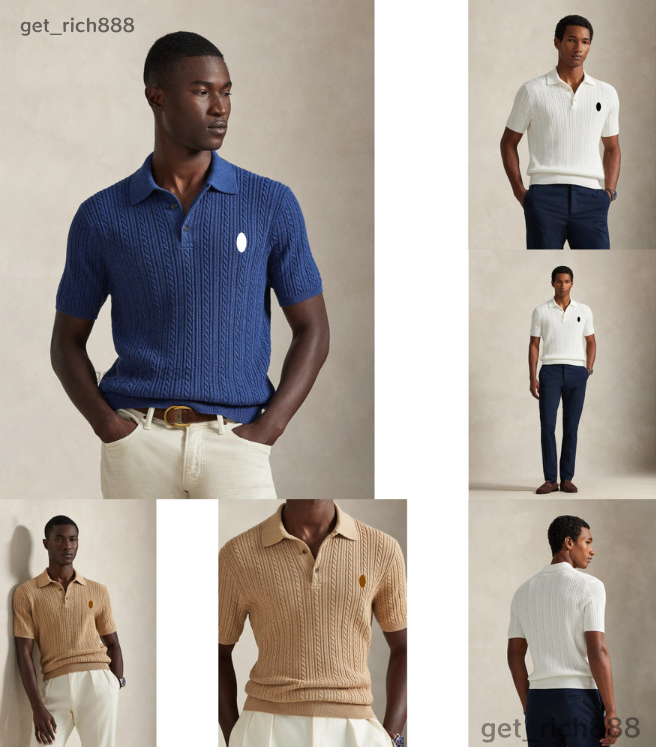 2026 Designer Men T Shirt Luxury New Polos Shirt Knit Polos Shirt Collar Lapel Tees Classic Embroidery Pony Trendy Cotton Short Sleeves High Quality