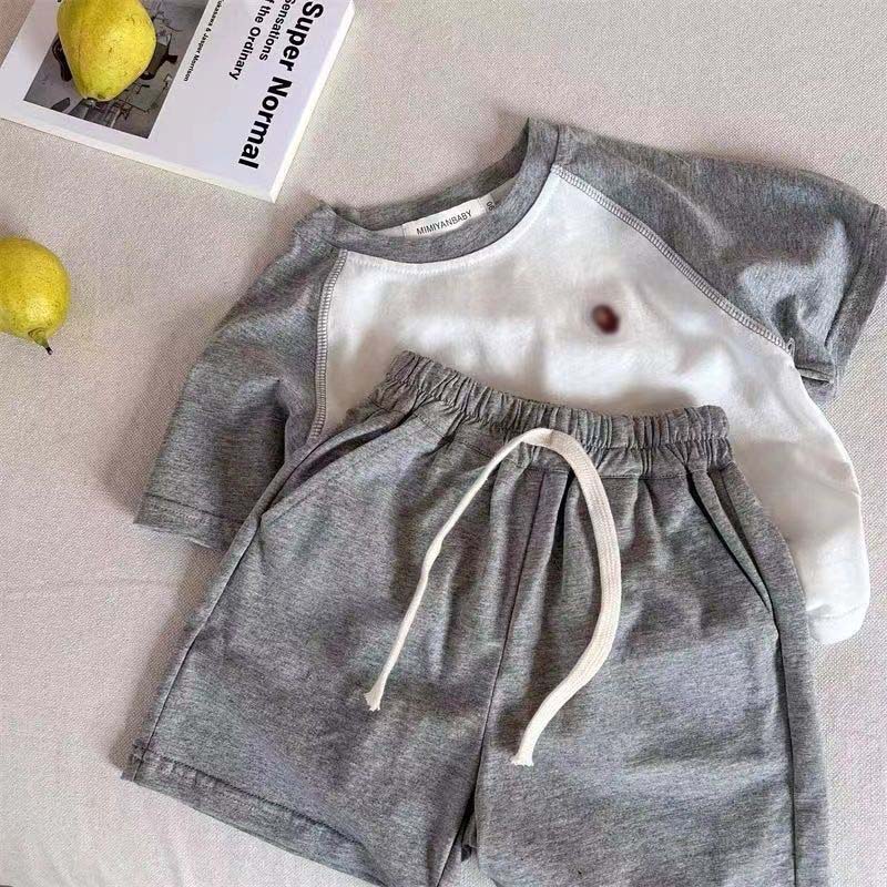 Summer Childrens Sports Suit 2026 Toddler Boys Casual Fashion Short Sleeve T-shirts and Shorts Two Piece Set Outfits Kids Designer Clothes Size 80-1