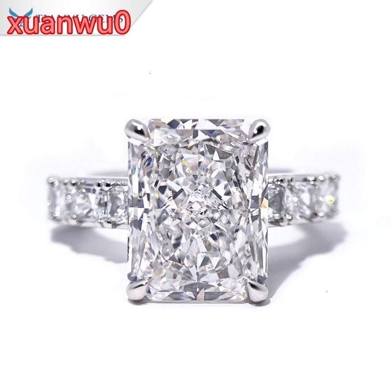 Tianyu Gems Custom Lab Created Diamond Rings High Quality D VS1 Radiant Cut CVD PT950 Engagement Ring for Women