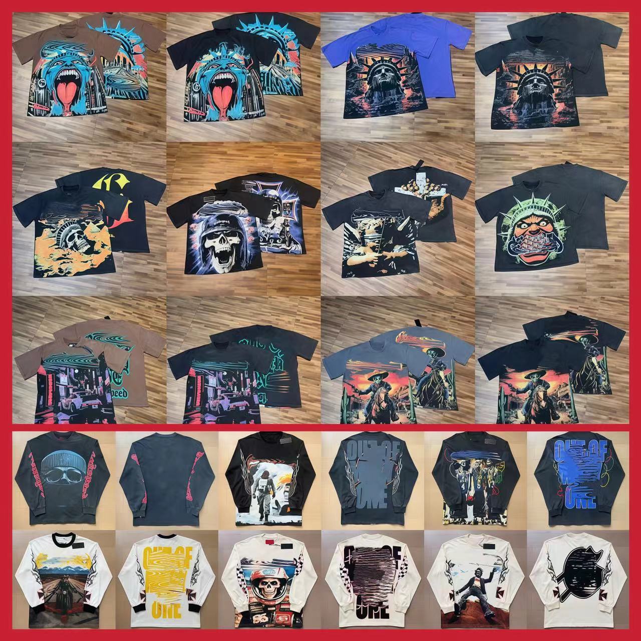 tops designer shirt mens tshirt long sleeve beach hipster fabric Stree printing Men Women street High Quality Hip Hop Fashion washed us size S-XL-image-1104318782