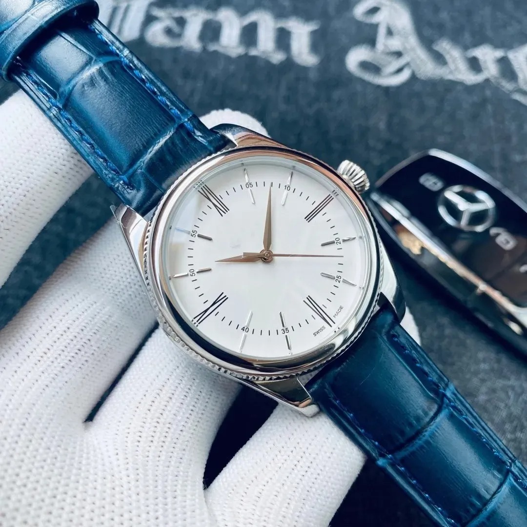 U1 Top AAA ST9 Luxury Designer Watch Dual Time Cellini Gold Case Men's Geneve Watch Genuine Leather Automatic Mechaincal Sapphire Wristwatch Mo