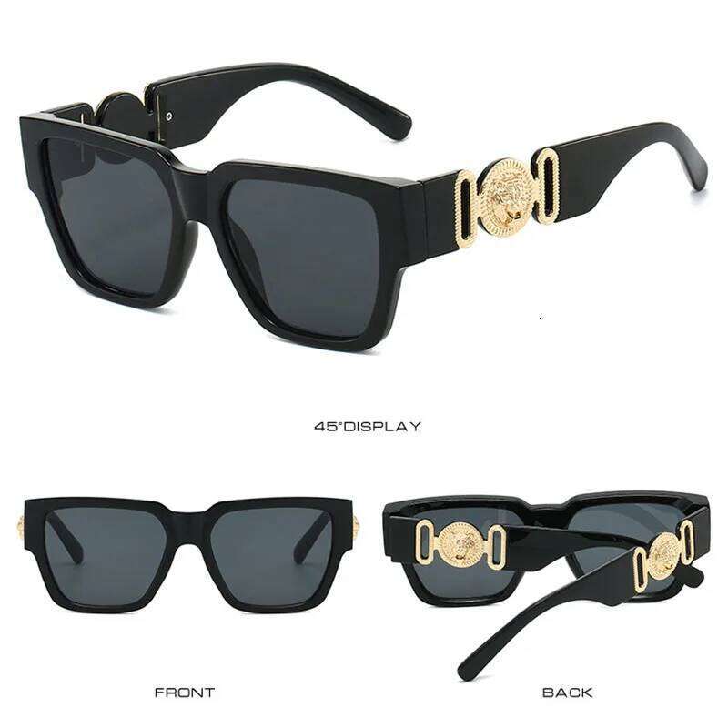 Sunglasses Oversized Square assic Y2k Women For Men Luxury Brand Designer Sun Glasses Punk Popular Metal Lion Shades M260702