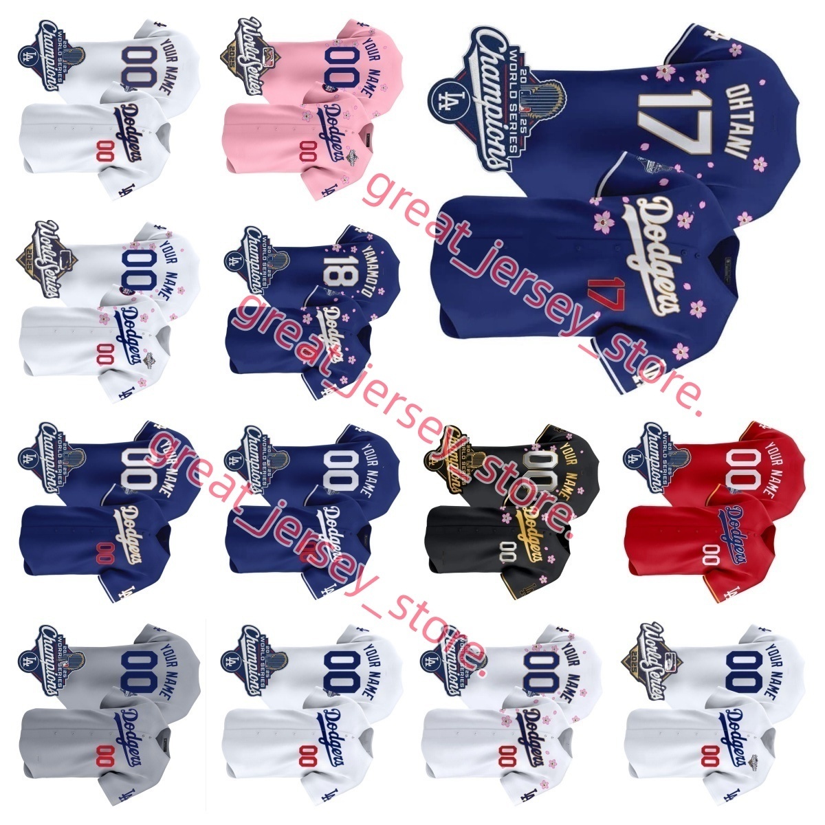 Shohei Ohtani - 17 Dodgers baseball Jersey 2025 World Series Men Women Yamamoto 18 Freddie Freeman 5 Sasaki 11 Mookie Betts 50 Max Muncy 13 Valenzue