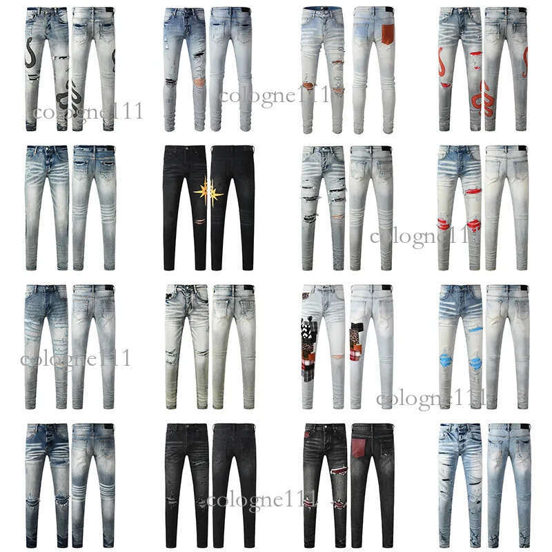 pant designer Jeans Pant slim fit elastic embroidery fashion skinny luxurys men jean men's broken hole denim luxury jeans for mens pants design