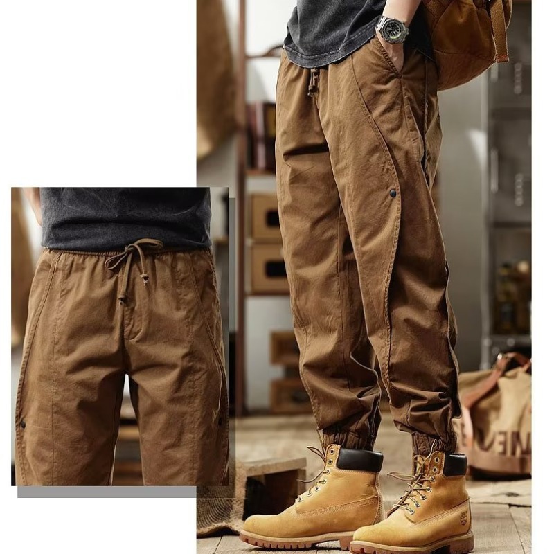 fashion 2026 Heavy Duty Outdoor Utility Pants Men's Retro American Work Trousers Relaxed Tapered Fit for Casual