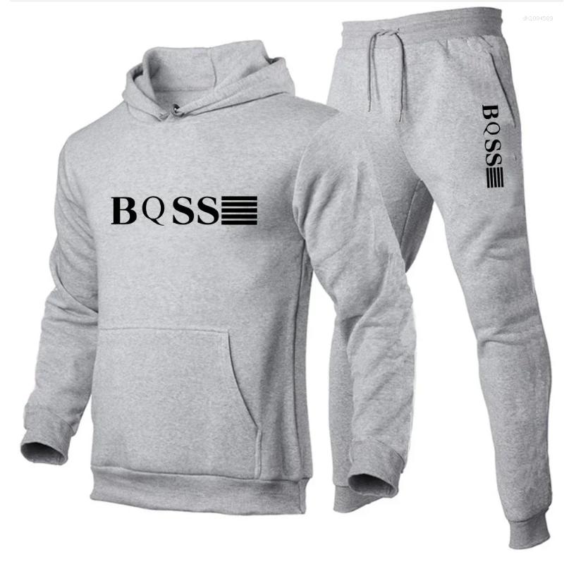 Bossi Men's Tracksuits Designer Bos Sports Suit Hooded Sweatshirt And Jogging Pants Bossness Two Piece Set Suitable For Gym Daily Fashionable C