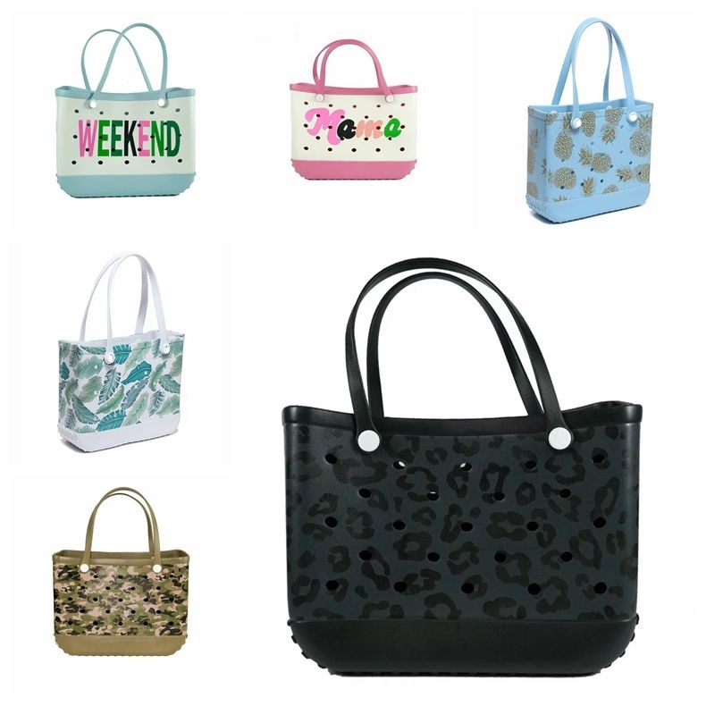 Designer Fashion Luxury Women Bags XL XXL Silicone Beach Custom Tote Yellow White Baseball Eva Plastic Rubber Beach Bags Shopping Baskets For Summer