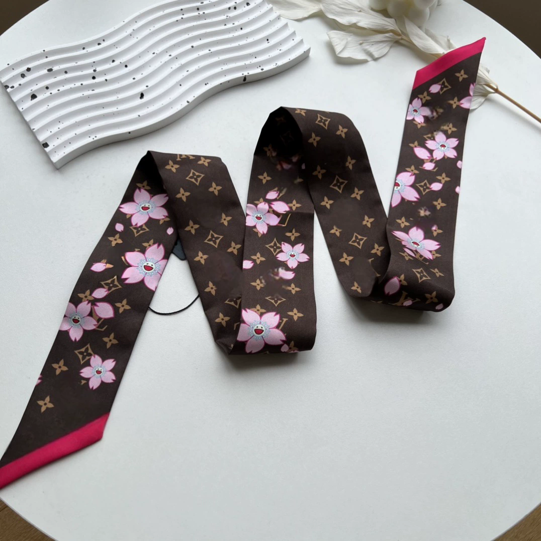 fleur femmes sac foulards en soie mode écharpe concepteur de luxe marque poignet serviette pour dames bandeau