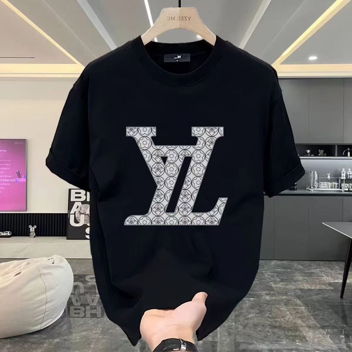 Men's T-shirt High-end Designer T-shirt Casual Print Letter Short-sleeve Luxurious Hip-hop Women's T-shirt #k01