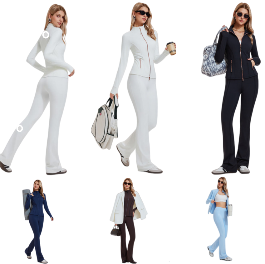 UU-L5763 Manteau de Yoga zippé respirant et moulant pantalon de Yoga de grande taille veste de Yoga en plein air décontractée collants de danse d