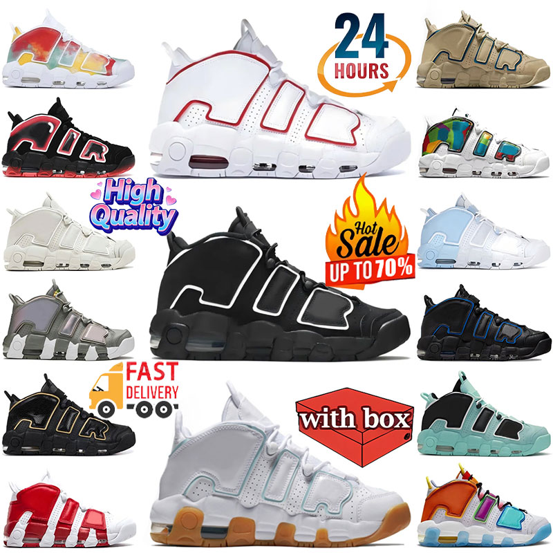 avec boîte Chaussures de créateurs Hommes Femmes Chaussures de sport Baskets mi-coupées 96 Tri-Color Total Orange Blanc Sunset Black Bulls Univer