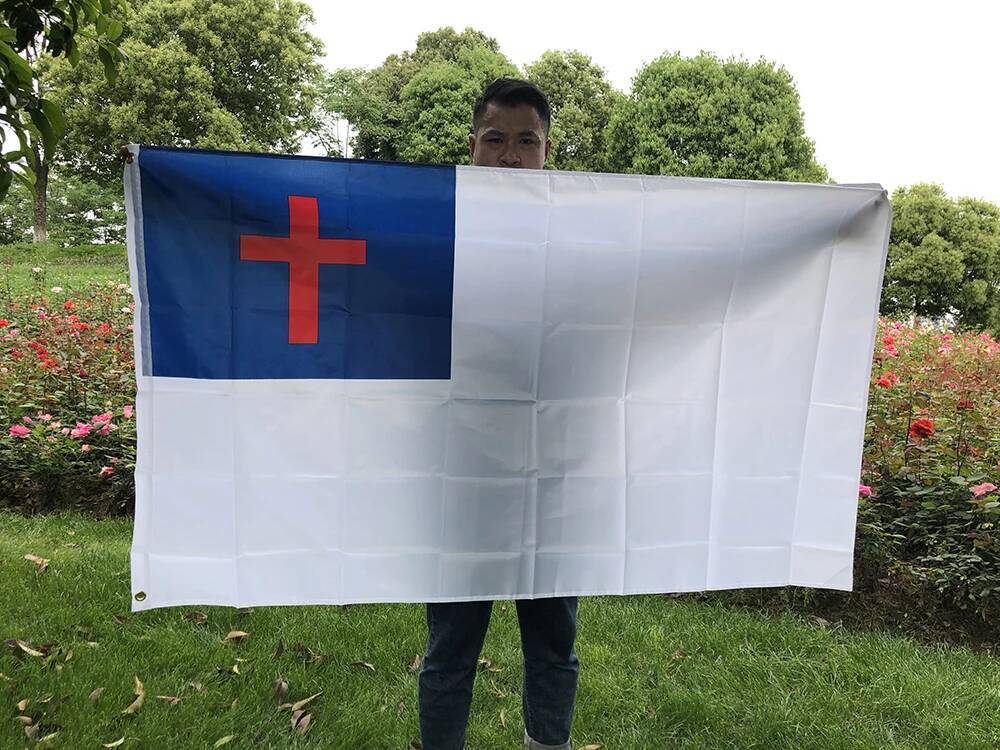Christian Flag 90x150cm Religious Jesus Chris Christian Flag Christianity Cross Banner Church Pennant Banner